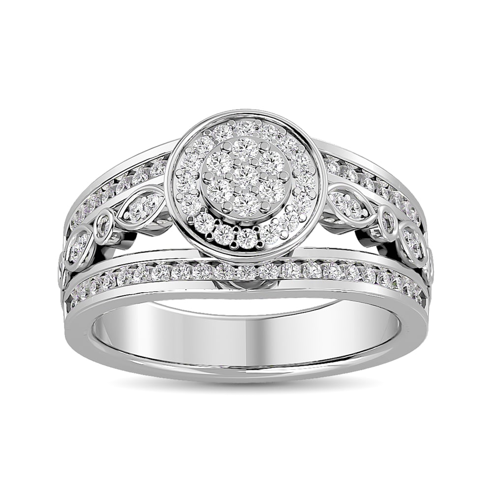 Diamond Engagement Ring 1/2 Ct.tw in 10K White Gold: Diamond Engagement Ring 1/2 Ct.tw in 10K White Gold 10k White Gold Stone Color: Gh Stone Clarity: I1 Each ring is presented in standard size 6.5. Complimentary resizing is available between sizes 510 
