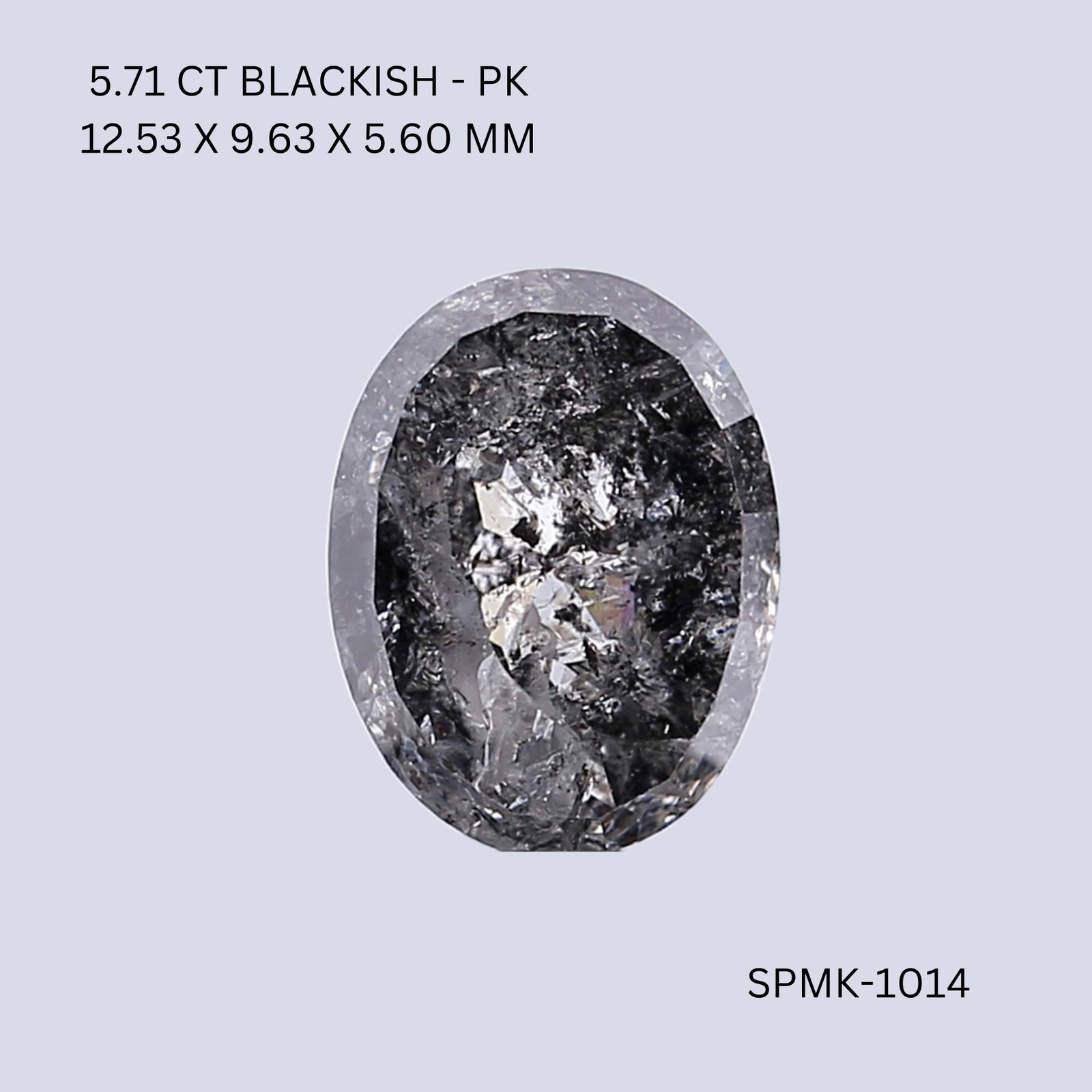 Loose Diamond - OVAL 5.71ct Black I1: Loose Diamond - OVAL 5.71ct Black I1 Source: Natural Shape: OVAL Carats: 5.71 Color: Black Certification: NONE PLEASE NOTE: Framed, Large, or heavy items do not have shipping costs included. The exact