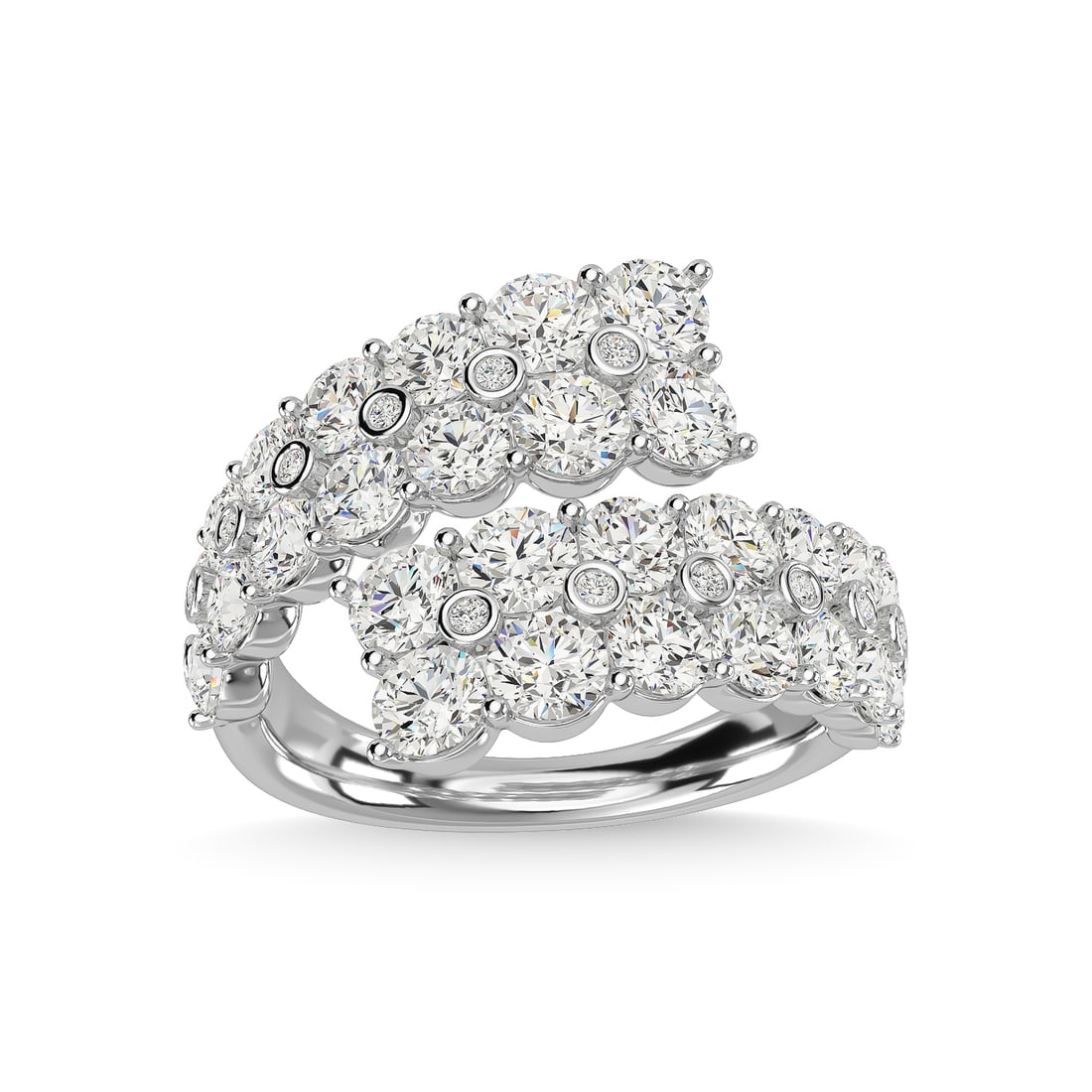14K White Gold Diamond 3 1/2 Ct.Tw. Fashion Ring: 14K White Gold Diamond 3 1/2 Ct.Tw. Fashion Ring 14k White Gold Stone Color: G-h Stone Clarity: Si Each ring is presented in standard size 6.5. Complimentary resizing is available between sizes 510 (i