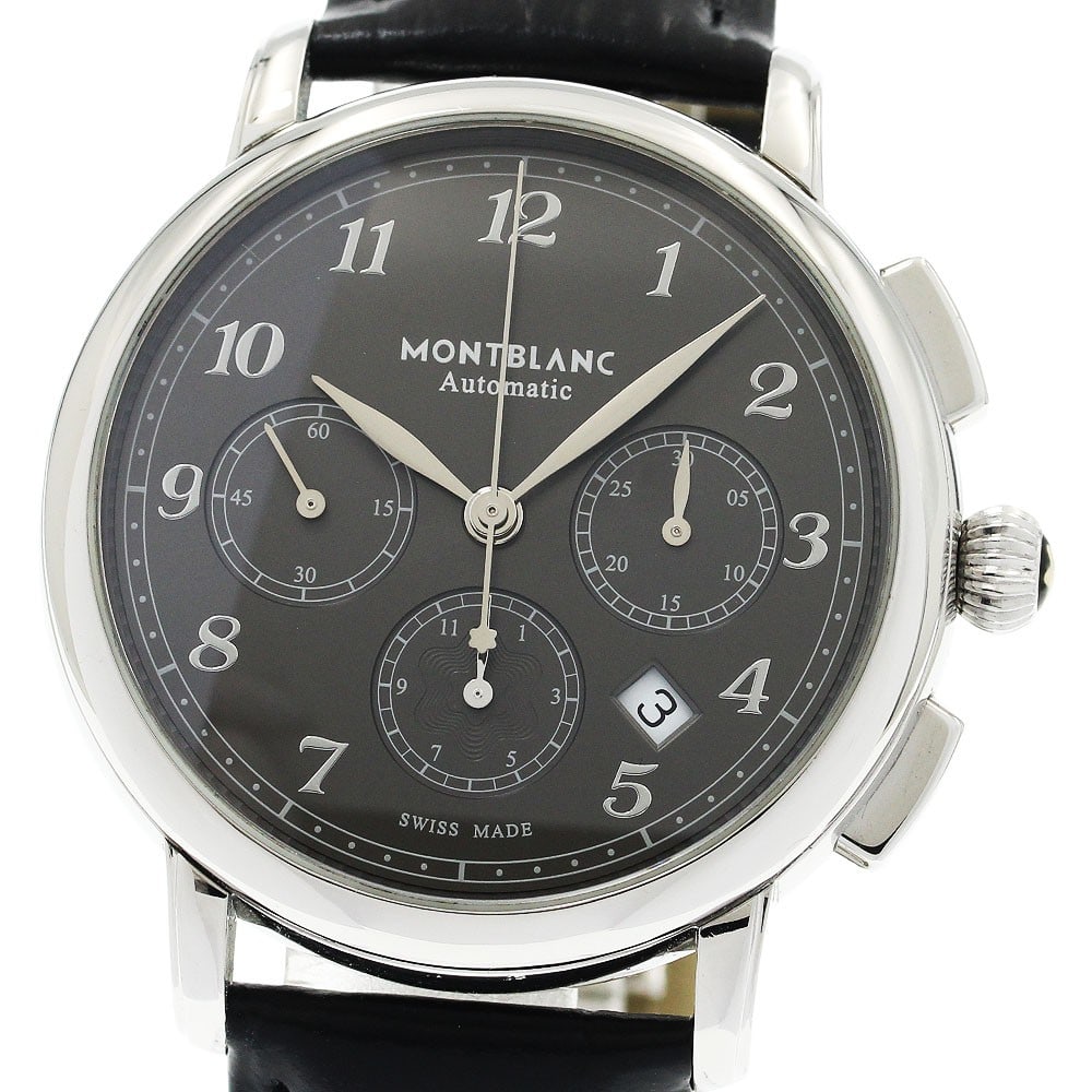 Montblanc Star Legacy MB118515 Automatic Chronograph Date Mens Wristwatch: Montblanc Star Legacy MB118515 Automatic Chronograph Date Mens Wristwatch Montblanc Star Legacy Date Chronograph automatic men's wristwatch with a gray dial and stainless steel case. This watch featur