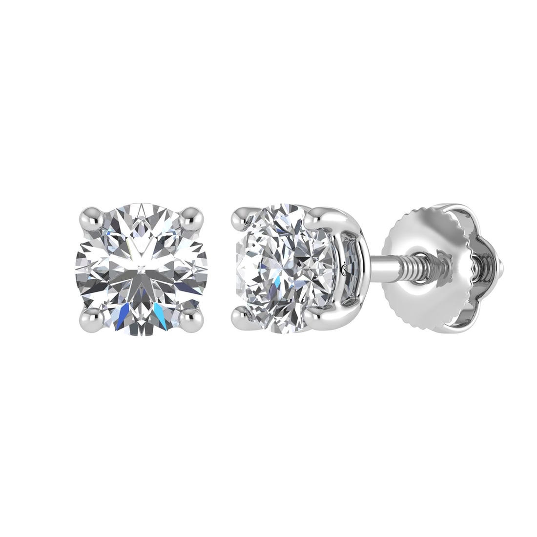 14K White Gold Lab Grown Diamond 2 Ct.Tw. IGI certified VS F+ Solitaire Studs (Available in 2ct to: 14K White Gold Lab Grown Diamond 2 Ct.Tw. IGI certified VS F+ Solitaire Studs (Available in 2ct to 4ct) Featuring 2 Ct.Tw. of IGI-certified lab-grown diamonds, these studs deliver superior brilliance