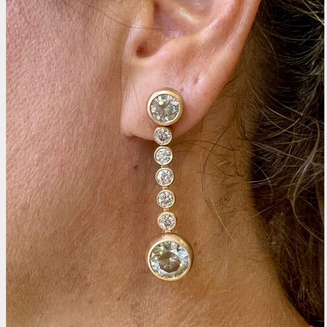 Roberto Coin 20K Rose Gold 13.20 Ct Fancy Diamond Earrings with Hidden Rubies (1 of 4)