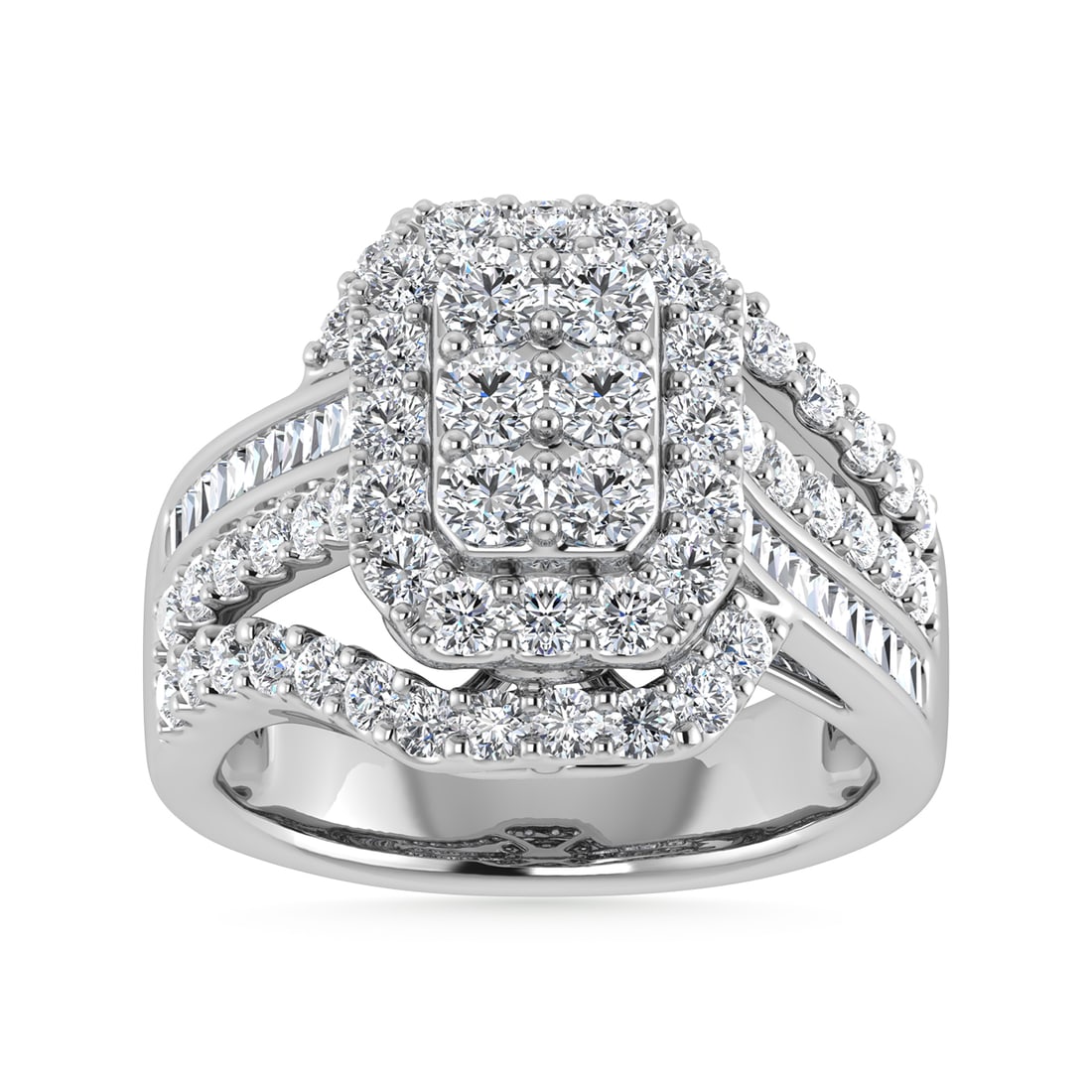 10K White Gold Diamond 2 Ct.Tw. Engagement Ring: 10K White Gold Diamond 2 Ct.Tw. Engagement Ring 10k White Gold Stone Color: G-h Stone Clarity: I1 Each ring is presented in standard size 6.5. Complimentary resizing is available between sizes 510 (in