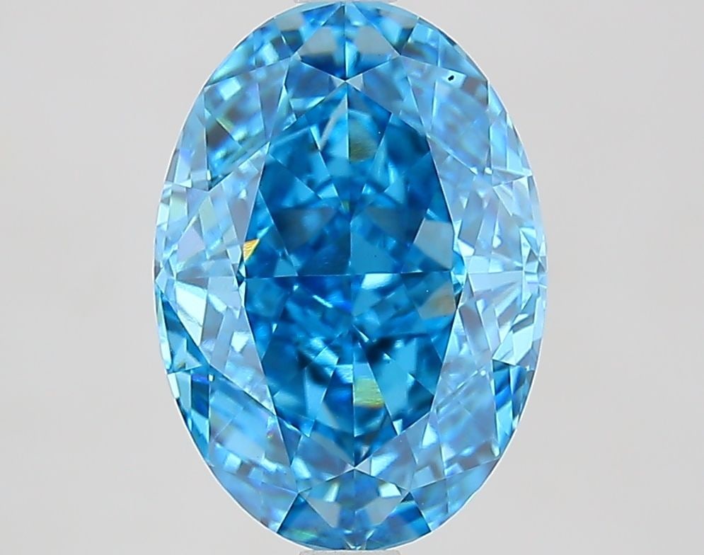 Loose Diamond - OVAL 4.1ct Fancy Vivid Blue VVS2: Loose Diamond - OVAL 4.1ct Fancy Vivid Blue VVS2 Source: This is a real non-mined Diamond that has been grown in a lab Shape: OVAL Carats: 4.1 Color: Fancy Vivid Blue Certification: IGI Video: