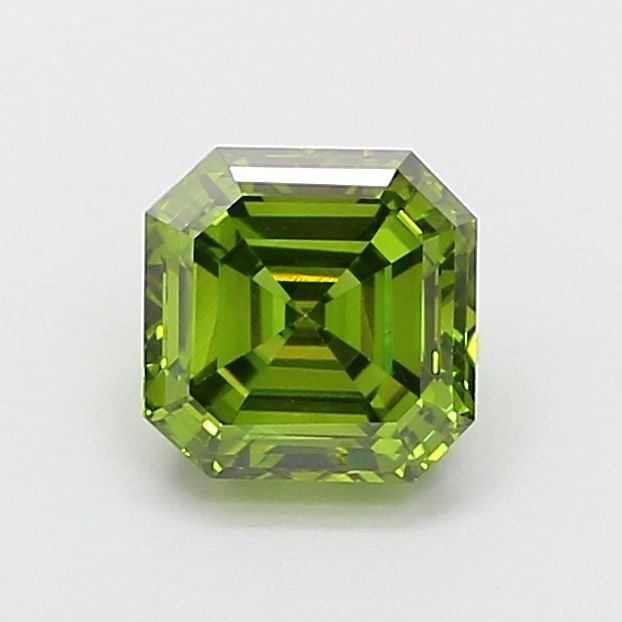 Loose Diamond - ASSCHER 1.0ct Fancy Vivid Green VS1: Loose Diamond - ASSCHER 1.0ct Fancy Vivid Green VS1 Source: This is a real non-mined Diamond that has been grown in a lab Shape: ASSCHER Carats: 1.0 Color: Fancy Vivid Green Certification: NONE PLEASE