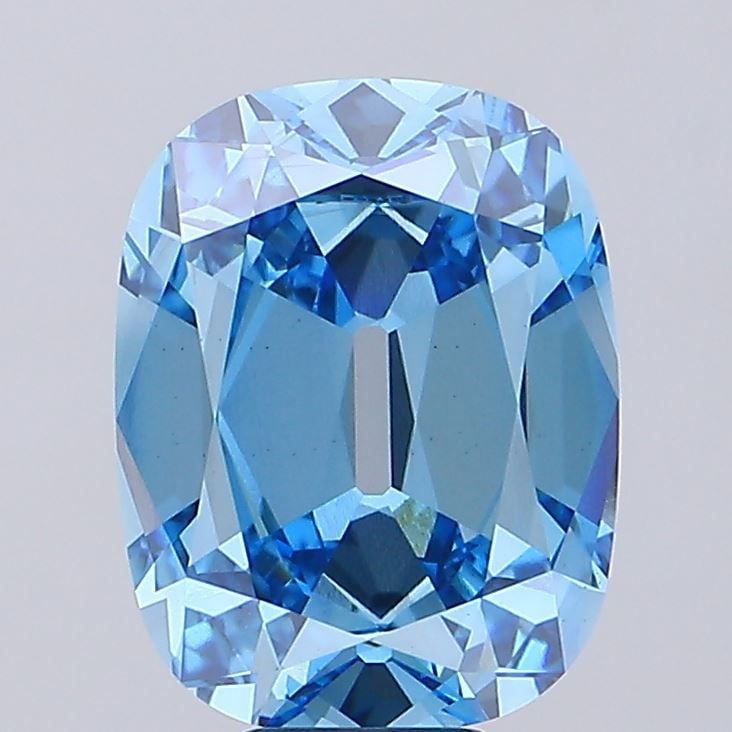 Loose Diamond - CUSHION BRILLIANT 10.07ct Fancy Vivid Blue VS2: Loose Diamond - CUSHION BRILLIANT 10.07ct Fancy Vivid Blue VS2 Source: This is a real non-mined Diamond that has been grown in a lab Shape: CUSHION BRILLIANT Carats: 10.07 Color: Fancy Vivid Blue Cert