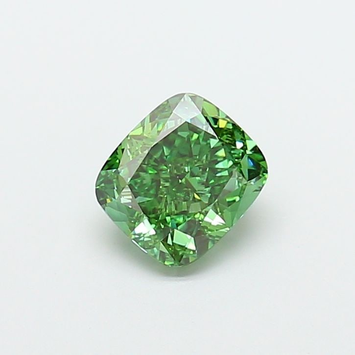 Loose Diamond - CUSHION MODIFIED 2.06ct Fancy Vivid Green VVS2: Loose Diamond - CUSHION MODIFIED 2.06ct Fancy Vivid Green VVS2 Source: This is a real non-mined Diamond that has been grown in a lab Shape: CUSHION MODIFIED Carats: 2.06 Color: Fancy Vivid Green Certi