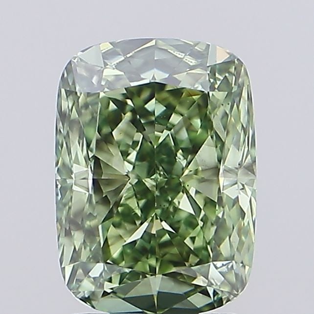 Loose Diamond - CUSHION MODIFIED 2.5ct Fancy Vivid Green SI1: Loose Diamond - CUSHION MODIFIED 2.5ct Fancy Vivid Green SI1 Source: This is a real non-mined Diamond that has been grown in a lab Shape: CUSHION MODIFIED Carats: 2.5 Color: Fancy Vivid Green Certific