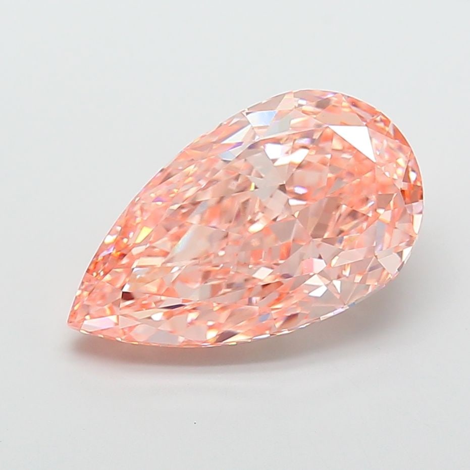 Loose Diamond - PEAR 15.06ct Fancy Vivid Pink VVS2: Loose Diamond - PEAR 15.06ct Fancy Vivid Pink VVS2 Source: This is a real non-mined Diamond that has been grown in a lab Shape: PEAR Carats: 15.06 Color: Fancy Vivid Pink Certification: IGI Video: