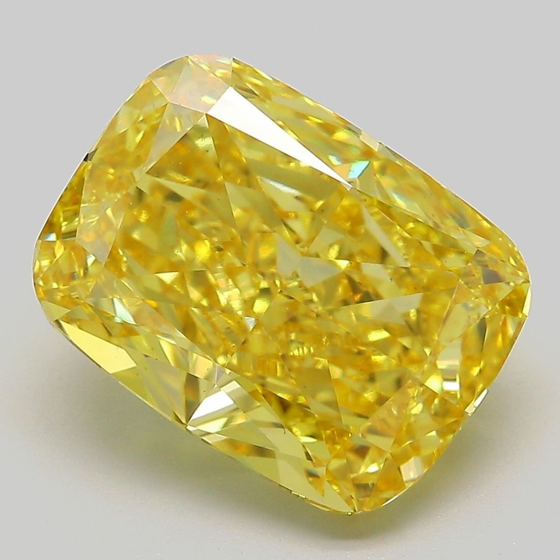 Loose Diamond - CUSHION MODIFIED 7.06ct Fancy Vivid Yellow VS1: Loose Diamond - CUSHION MODIFIED 7.06ct Fancy Vivid Yellow VS1 Source: This is a real non-mined Diamond that has been grown in a lab Shape: CUSHION MODIFIED Carats: 7.06 Color: Fancy Vivid Yellow Cert