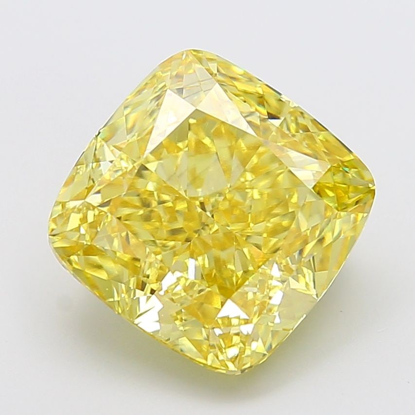 Loose Diamond - CUSHION MODIFIED 9.78ct Fancy Intense Yellow VVS2: Loose Diamond - CUSHION MODIFIED 9.78ct Fancy Intense Yellow VVS2 Source: This is a real non-mined Diamond that has been grown in a lab Shape: CUSHION MODIFIED Carats: 9.78 Color: Fancy Intense Yellow