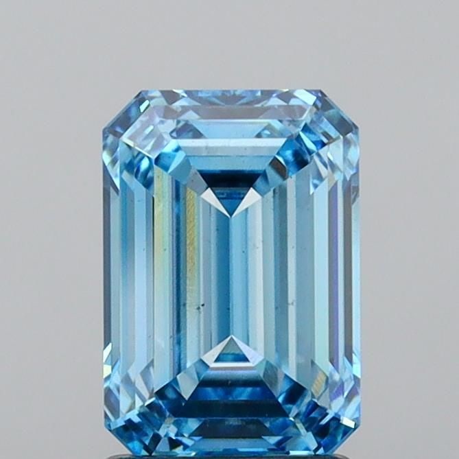 Loose Diamond - EMERALD 2.09ct Fancy Vivid Blue VS1: Loose Diamond - EMERALD 2.09ct Fancy Vivid Blue VS1 Source: This is a real non-mined Diamond that has been grown in a lab Shape: EMERALD Carats: 2.09 Color: Fancy Vivid Blue Certification: IGI Video: