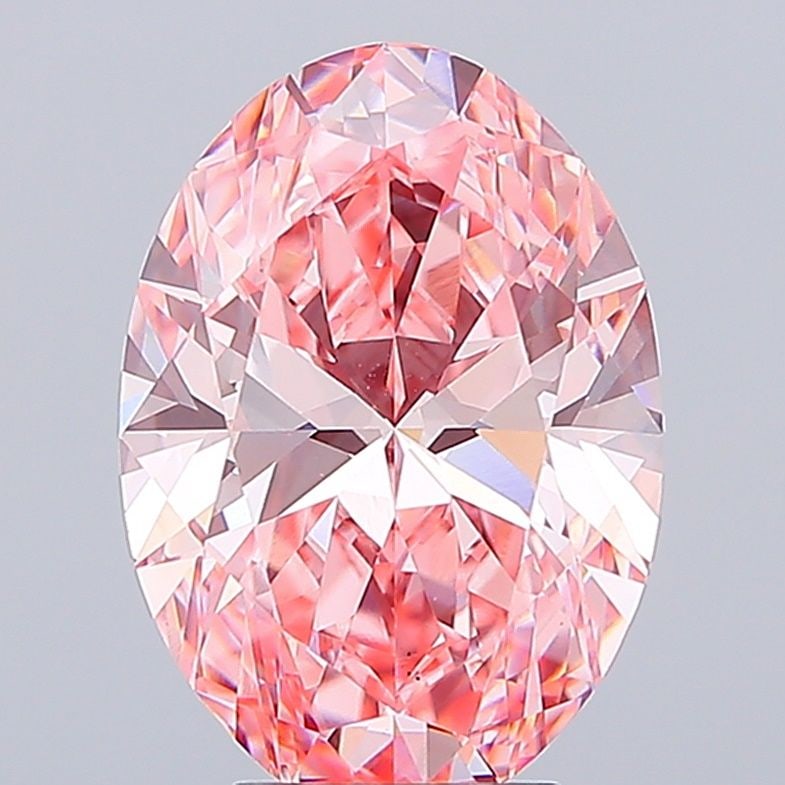 Loose Diamond - OVAL 4.98ct Fancy Vivid Pink VS1: Loose Diamond - OVAL 4.98ct Fancy Vivid Pink VS1 Source: This is a real non-mined Diamond that has been grown in a lab Shape: OVAL Carats: 4.98 Color: Fancy Vivid Pink Certification: IGI Video: