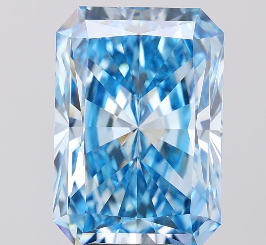 Loose Diamond - RADIANT 5.51ct Fancy Vivid Blue VS1: Loose Diamond - RADIANT 5.51ct Fancy Vivid Blue VS1 Source: This is a real non-mined Diamond that has been grown in a lab Shape: RADIANT Carats: 5.51 Color: Fancy Vivid Blue Certification: IGI Video:
