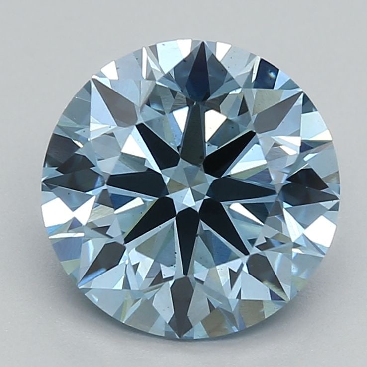 Loose Diamond - ROUND 2.07ct Fancy Vivid Blue VS2: Loose Diamond - ROUND 2.07ct Fancy Vivid Blue VS2 Source: This is a real non-mined Diamond that has been grown in a lab Shape: ROUND Carats: 2.07 Color: Fancy Vivid Blue Certification: NONE Video: