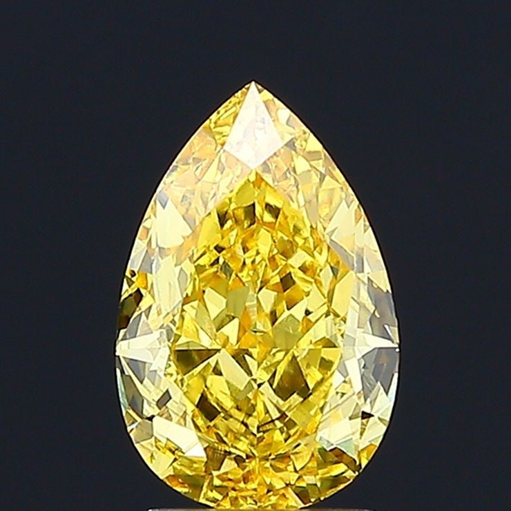 Loose Diamond - PEAR 3.06ct Fancy Vivid Yellow VS2: Loose Diamond - PEAR 3.06ct Fancy Vivid Yellow VS2 Source: This is a real non-mined Diamond that has been grown in a lab Shape: PEAR Carats: 3.06 Color: Fancy Vivid Yellow Certification: IGI Video: