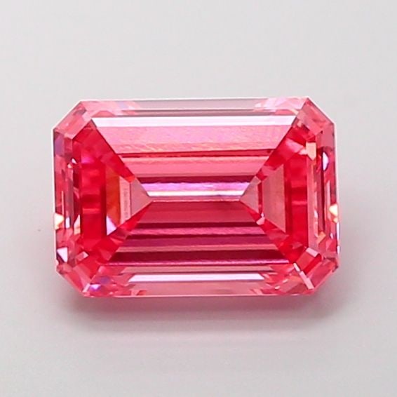 Loose Diamond - EMERALD 3.87ct Fancy Vivid Pink VVS2: Loose Diamond - EMERALD 3.87ct Fancy Vivid Pink VVS2 Source: This is a real non-mined Diamond that has been grown in a lab Shape: EMERALD Carats: 3.87 Color: Fancy Vivid Pink Certification: IGI