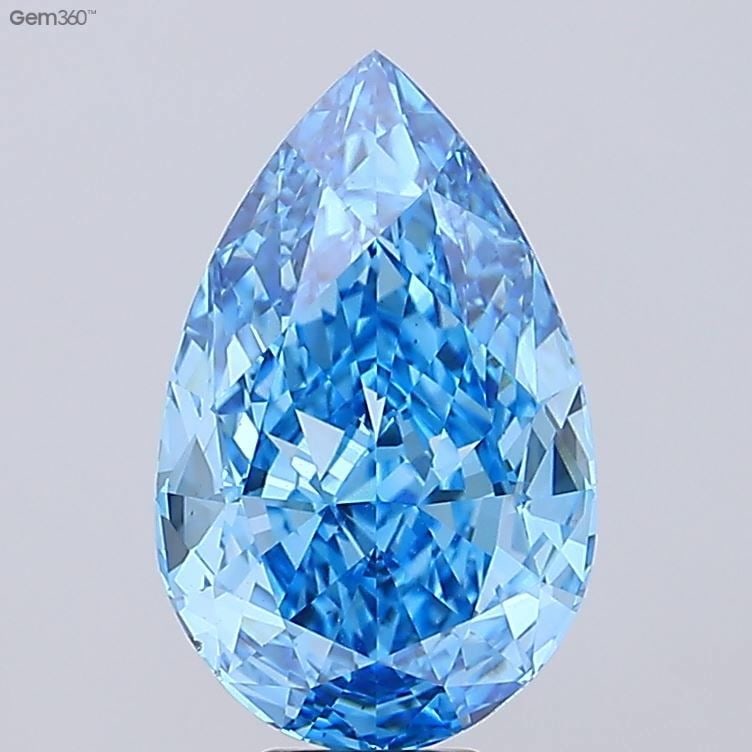 Loose Diamond - PEAR 10.03ct Fancy Vivid Blue VS1: Loose Diamond - PEAR 10.03ct Fancy Vivid Blue VS1 Source: This is a real non-mined Diamond that has been grown in a lab Shape: PEAR Carats: 10.03 Color: Fancy Vivid Blue Certification: IGI Video: