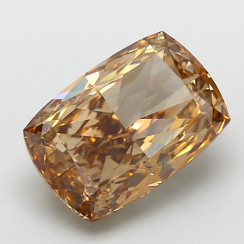 Loose Diamond - CUSHION MODIFIED 4.52ct Fancy Yellow Brown VVS2: Loose Diamond - CUSHION MODIFIED 4.52ct Fancy Yellow Brown VVS2 Source: This is a real non-mined Diamond that has been grown in a lab Shape: CUSHION MODIFIED Carats: 4.52 Color: Fancy Yellow Brown Cer