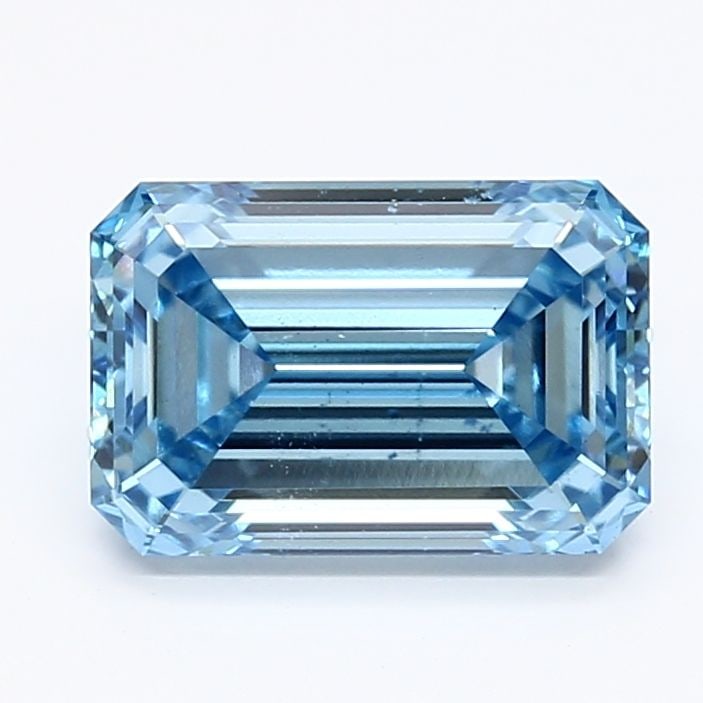 Loose Diamond - EMERALD 2.03ct Fancy Vivid Blue VS2: Loose Diamond - EMERALD 2.03ct Fancy Vivid Blue VS2 Source: This is a real non-mined Diamond that has been grown in a lab Shape: EMERALD Carats: 2.03 Color: Fancy Vivid Blue Certification: IGI Video: