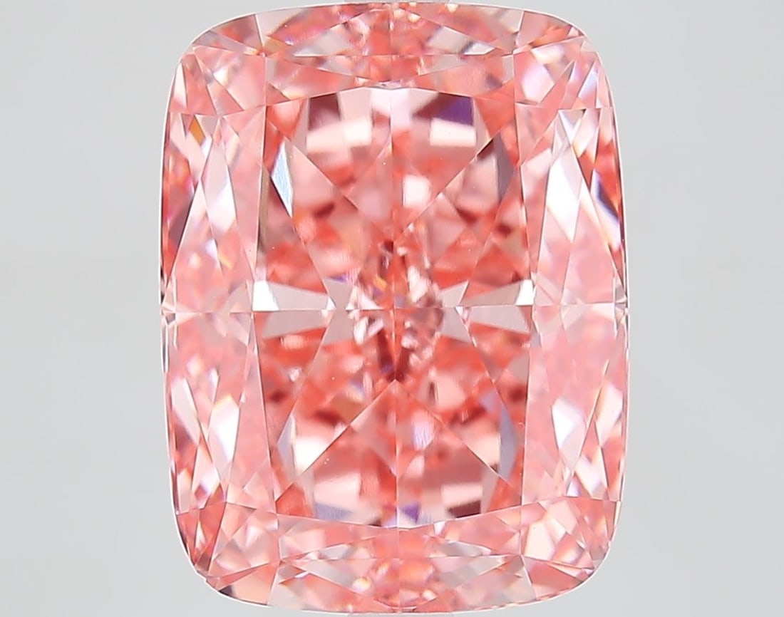 Loose Diamond - CUSHION MODIFIED 8.1ct Fancy Vivid Pink VVS2: Loose Diamond - CUSHION MODIFIED 8.1ct Fancy Vivid Pink VVS2 Source: This is a real non-mined Diamond that has been grown in a lab Shape: CUSHION MODIFIED Carats: 8.1 Color: Fancy Vivid Pink Certifica