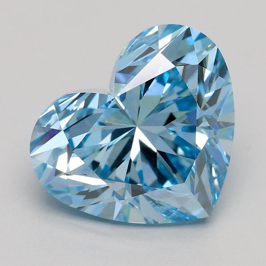 Loose Diamond - HEART 2.44ct Fancy Intense Blue SI1: Loose Diamond - HEART 2.44ct Fancy Intense Blue SI1 Source: This is a real non-mined Diamond that has been grown in a lab Shape: HEART Carats: 2.44 Color: Fancy Intense Blue Certification: IGI Video: