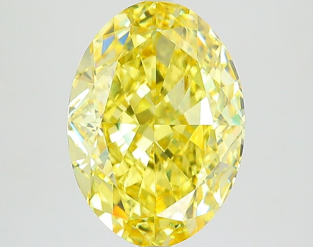Loose Diamond - OVAL 5.36ct Fancy Intense Yellow VS1: Loose Diamond - OVAL 5.36ct Fancy Intense Yellow VS1 Source: This is a real non-mined Diamond that has been grown in a lab Shape: OVAL Carats: 5.36 Color: Fancy Intense Yellow Certification: IGI