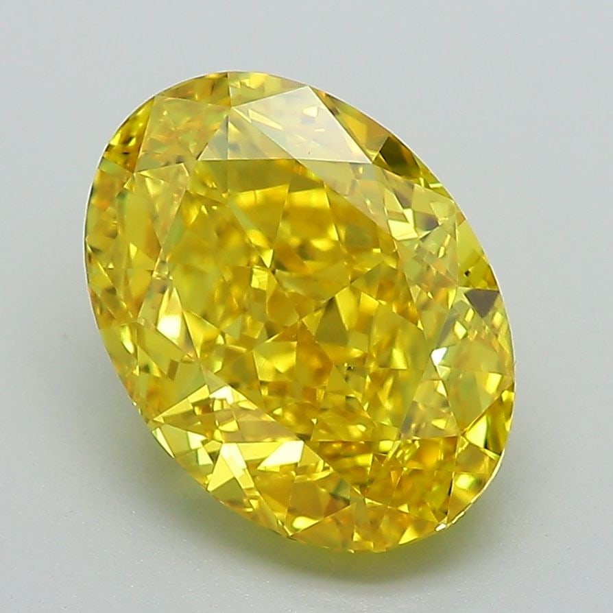 Loose Diamond - OVAL 3.36ct Fancy Vivid Yellow VVS1: Loose Diamond - OVAL 3.36ct Fancy Vivid Yellow VVS1 Source: This is a real non-mined Diamond that has been grown in a lab Shape: OVAL Carats: 3.36 Color: Fancy Vivid Yellow Certification: IGI Video: