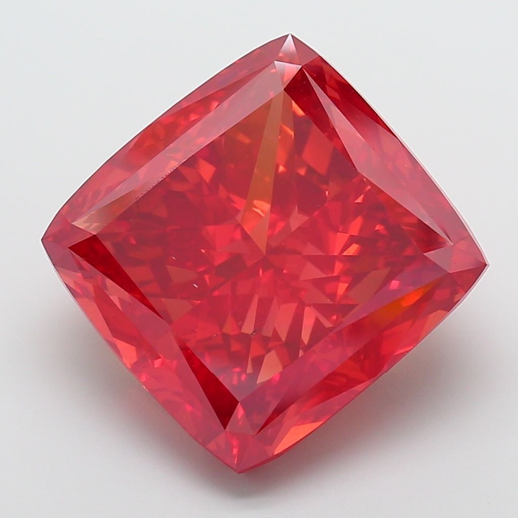 Loose Diamond - CUSHION MODIFIED 27.91ct Fancy Vivid Orangey Pink VS2: Loose Diamond - CUSHION MODIFIED 27.91ct Fancy Vivid Orangey Pink VS2 Source: This is a real non-mined Diamond that has been grown in a lab Shape: CUSHION MODIFIED Carats: 27.91 Color: Fancy Vivid