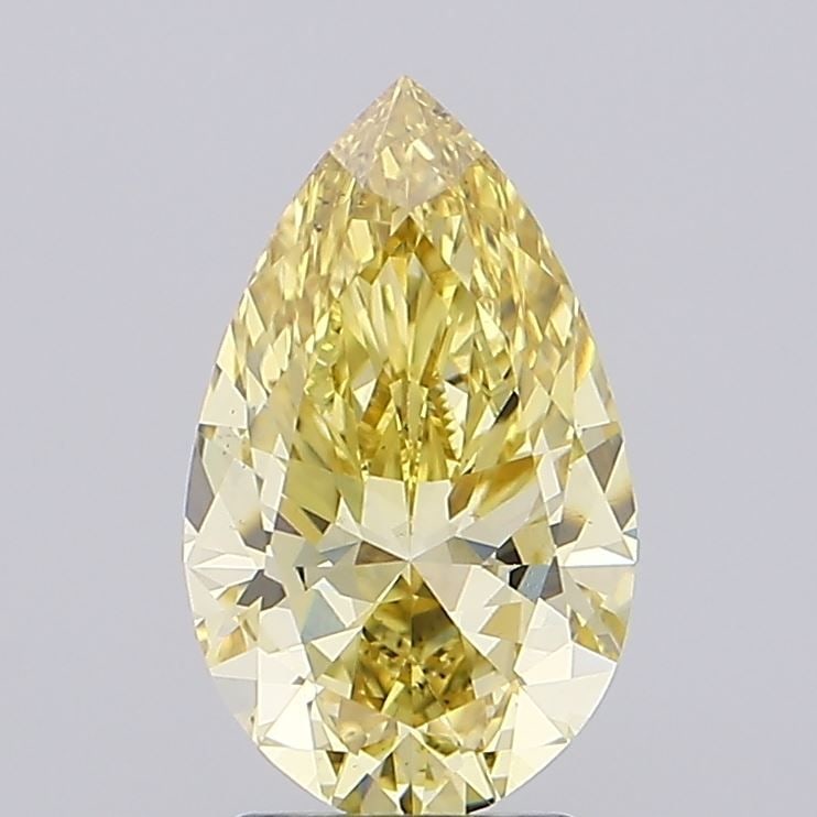 Loose Diamond - PEAR 2.51ct Fancy Intense Yellow VS2: Loose Diamond - PEAR 2.51ct Fancy Intense Yellow VS2 Source: This is a real non-mined Diamond that has been grown in a lab Shape: PEAR Carats: 2.51 Color: Fancy Intense Yellow Certification: IGI Video