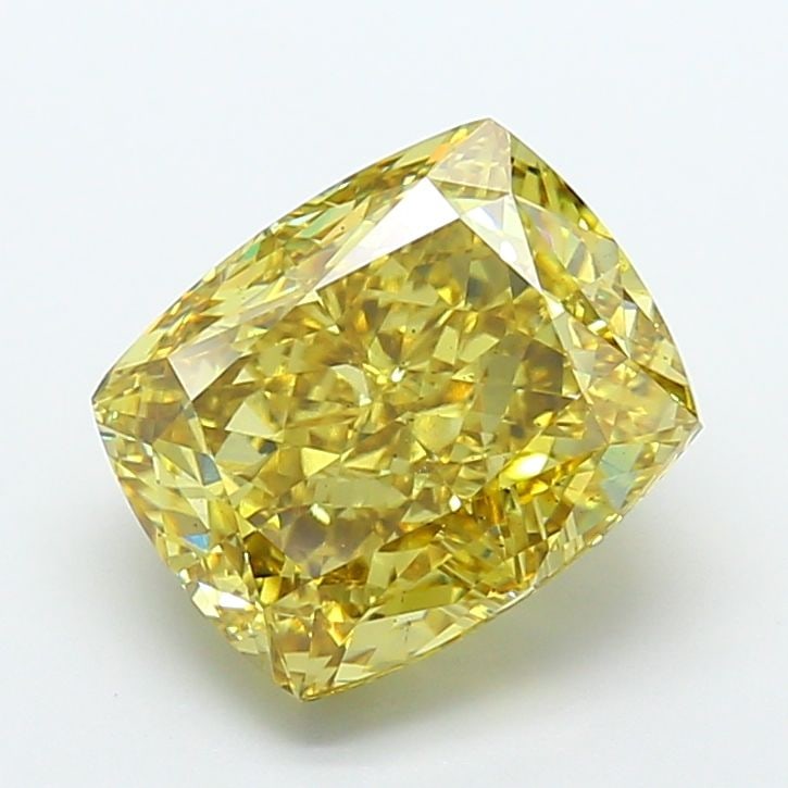 Loose Diamond - CUSHION MODIFIED 10.2ct Fancy Intense Yellow VS2: Loose Diamond - CUSHION MODIFIED 10.2ct Fancy Intense Yellow VS2 Source: This is a real non-mined Diamond that has been grown in a lab Shape: CUSHION MODIFIED Carats: 10.2 Color: Fancy Intense Yellow 