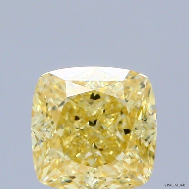 Loose Diamond - CUSHION MODIFIED 1.11ct Fancy Vivid Yellow VVS2: Loose Diamond - CUSHION MODIFIED 1.11ct Fancy Vivid Yellow VVS2 Source: This is a real non-mined Diamond that has been grown in a lab Shape: CUSHION MODIFIED Carats: 1.11 Color: Fancy Vivid Yellow