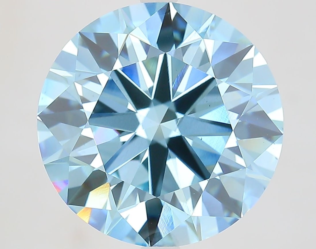 Ideal Loose Diamond - ROUND 9.03ct Fancy Vivid Blue VS1: Ideal Loose Diamond - ROUND 9.03ct Fancy Vivid Blue VS1 Source: This is a real non-mined Diamond that has been grown in a lab Shape: ROUND Carats: 9.03 Color: Fancy Vivid Blue Certification: IGI Video