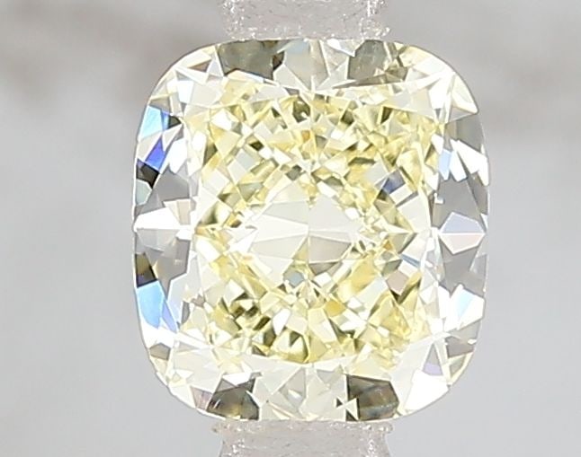 Loose Diamond - CUSHION MODIFIED 1.0ct Fancy Light Yellow VS1: Loose Diamond - CUSHION MODIFIED 1.0ct Fancy Light Yellow VS1 Source: This is a real non-mined Diamond that has been grown in a lab Shape: CUSHION MODIFIED Carats: 1.0 Color: Fancy Light Yellow Certif