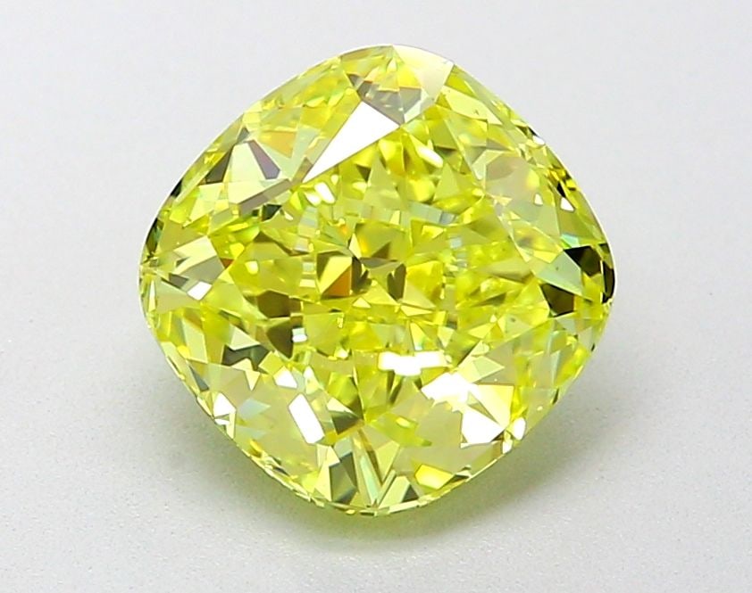 Loose Diamond - CUSHION MODIFIED 2.02ct Fancy Intense Yellow VS1: Loose Diamond - CUSHION MODIFIED 2.02ct Fancy Intense Yellow VS1 Source: This is a real non-mined Diamond that has been grown in a lab Shape: CUSHION MODIFIED Carats: 2.02 Color: Fancy Intense Yellow 