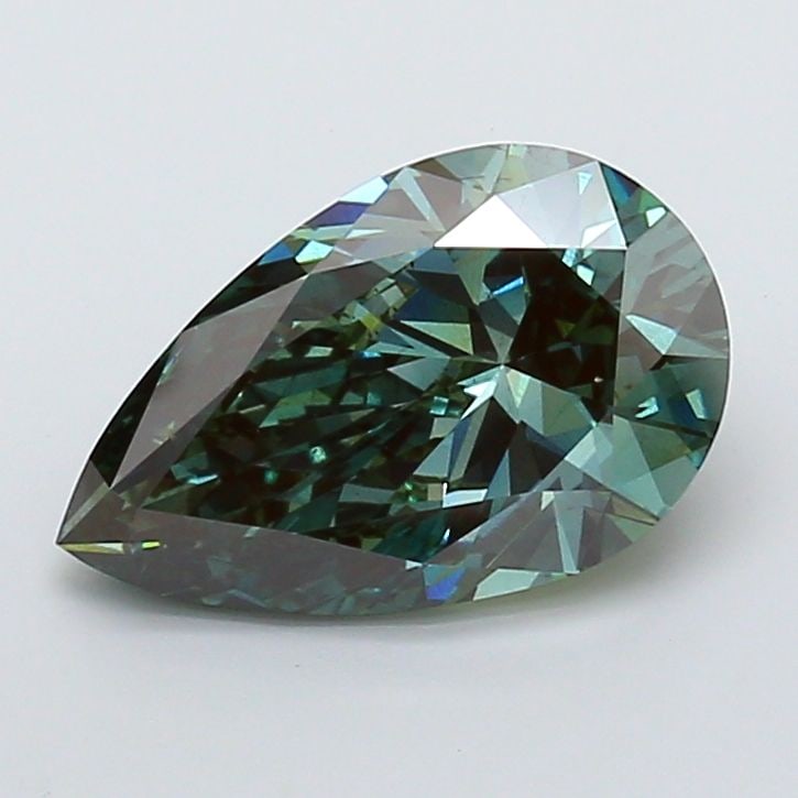 Loose Diamond - PEAR 7.03ct Fancy Vivid Green SI1: Loose Diamond - PEAR 7.03ct Fancy Vivid Green SI1 Source: This is a real non-mined Diamond that has been grown in a lab Shape: PEAR Carats: 7.03 Color: Fancy Vivid Green Certification: IGI Video: