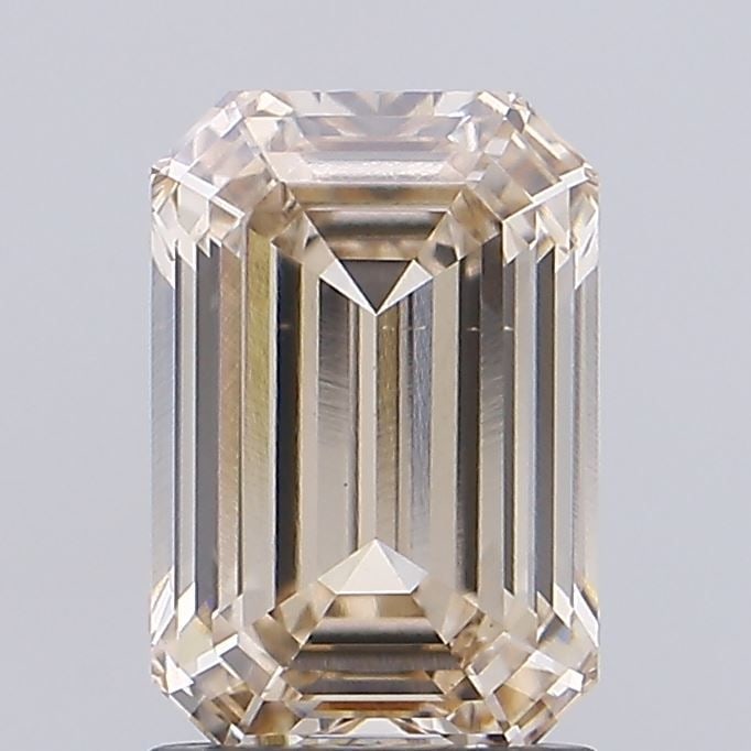 Loose Diamond - EMERALD 2.04ct Fancy Light Brown VVS2: Loose Diamond - EMERALD 2.04ct Fancy Light Brown VVS2 Source: This is a real non-mined Diamond that has been grown in a lab Shape: EMERALD Carats: 2.04 Color: Fancy Light Brown Certification: IGI Vide