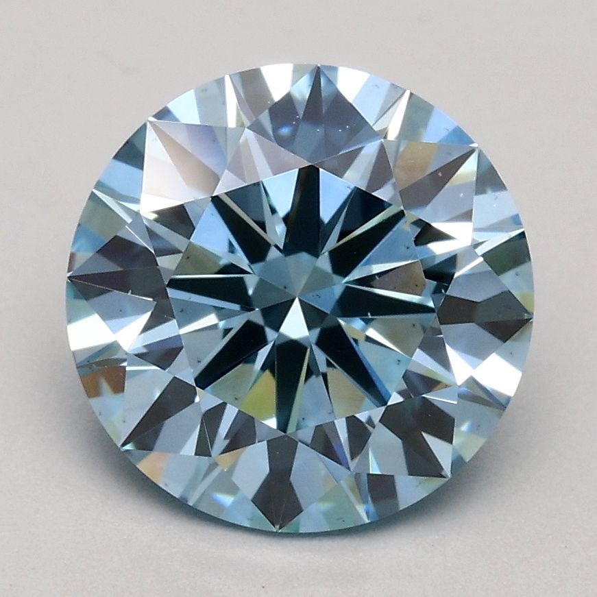 Ideal Loose Diamond - ROUND 2.02ct Fancy Blue VS1: Ideal Loose Diamond - ROUND 2.02ct Fancy Blue VS1 Source: This is a real non-mined Diamond that has been grown in a lab Shape: ROUND Carats: 2.02 Color: Fancy Blue Certification: IGI Video: