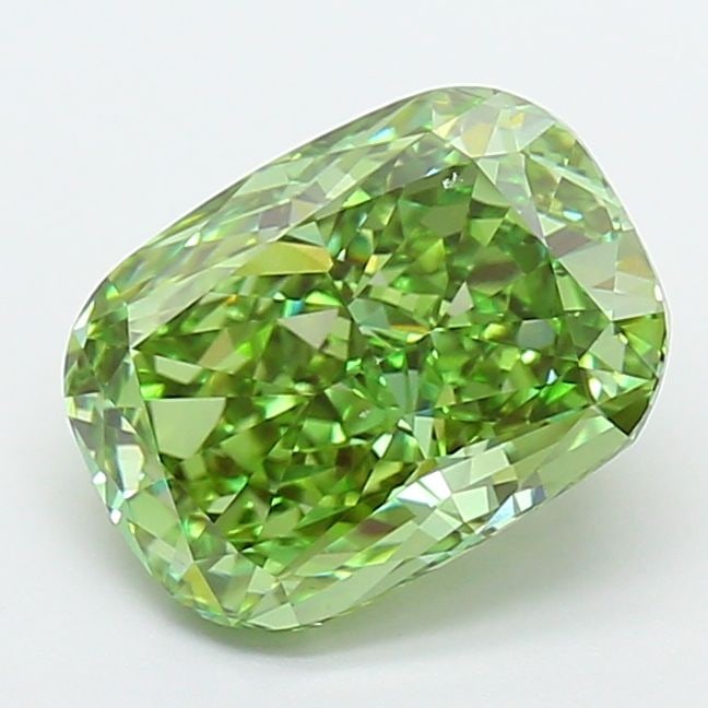 Loose Diamond - CUSHION MODIFIED 3.16ct Fancy Vivid Green VVS2: Loose Diamond - CUSHION MODIFIED 3.16ct Fancy Vivid Green VVS2 Source: This is a real non-mined Diamond that has been grown in a lab Shape: CUSHION MODIFIED Carats: 3.16 Color: Fancy Vivid Green Certi