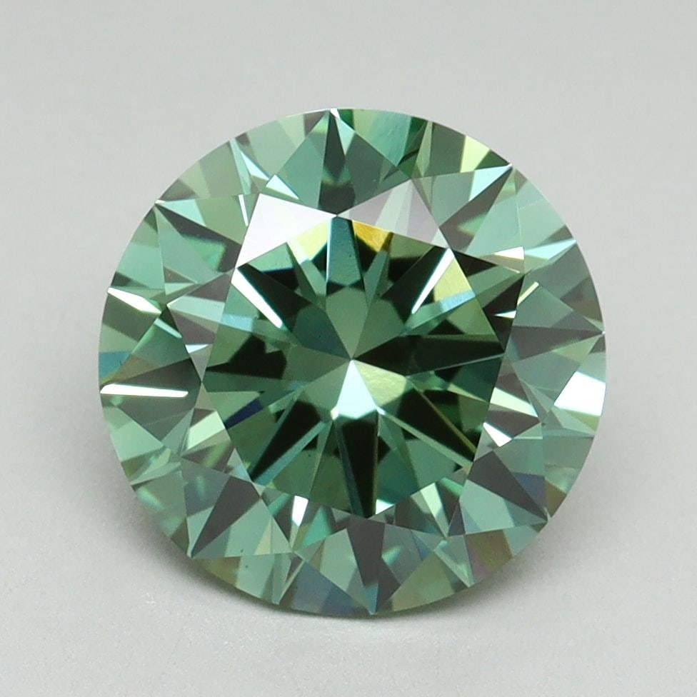 Ideal Loose Diamond - ROUND 3.08ct Fancy Vivid Green VVS2: Ideal Loose Diamond - ROUND 3.08ct Fancy Vivid Green VVS2 Source: This is a real non-mined Diamond that has been grown in a lab Shape: ROUND Carats: 3.08 Color: Fancy Vivid Green Certification: IGI Vi