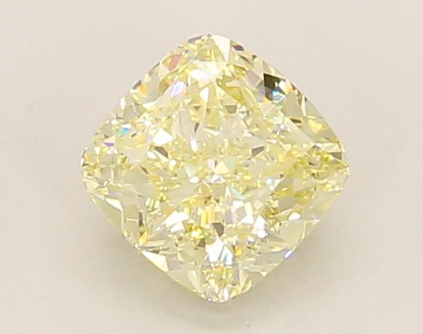 Loose Diamond - CUSHION MODIFIED 1.05ct Fancy Light Yellow VS1: Loose Diamond - CUSHION MODIFIED 1.05ct Fancy Light Yellow VS1 Source: This is a real non-mined Diamond that has been grown in a lab Shape: CUSHION MODIFIED Carats: 1.05 Color: Fancy Light Yellow Cert