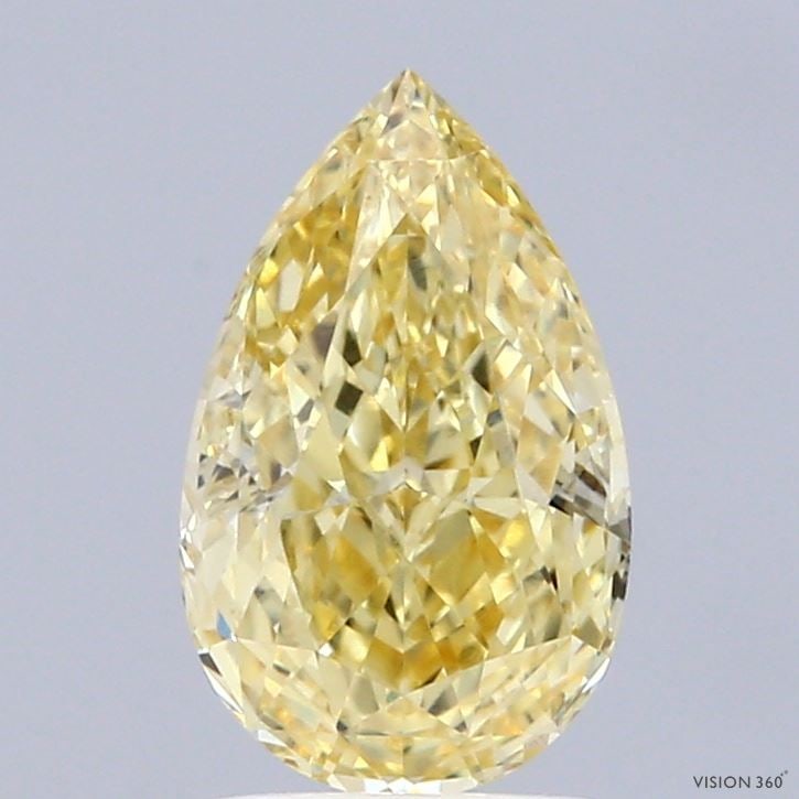 Loose Diamond - PEAR 1.7ct Fancy Intense Yellow VS1: Loose Diamond - PEAR 1.7ct Fancy Intense Yellow VS1 Source: This is a real non-mined Diamond that has been grown in a lab Shape: PEAR Carats: 1.7 Color: Fancy Intense Yellow Certification: IGI Video: