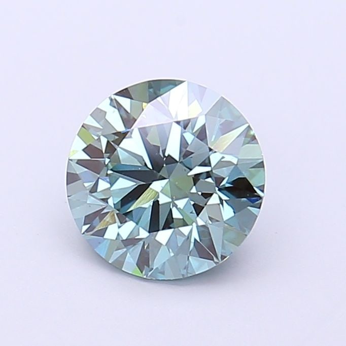 Ideal Loose Diamond - ROUND 1.29ct Fancy Vivid Blueish Green VS1: Ideal Loose Diamond - ROUND 1.29ct Fancy Vivid Blueish Green VS1 Source: This is a real non-mined Diamond that has been grown in a lab Shape: ROUND Carats: 1.29 Color: Fancy Vivid Blueish Green Certif