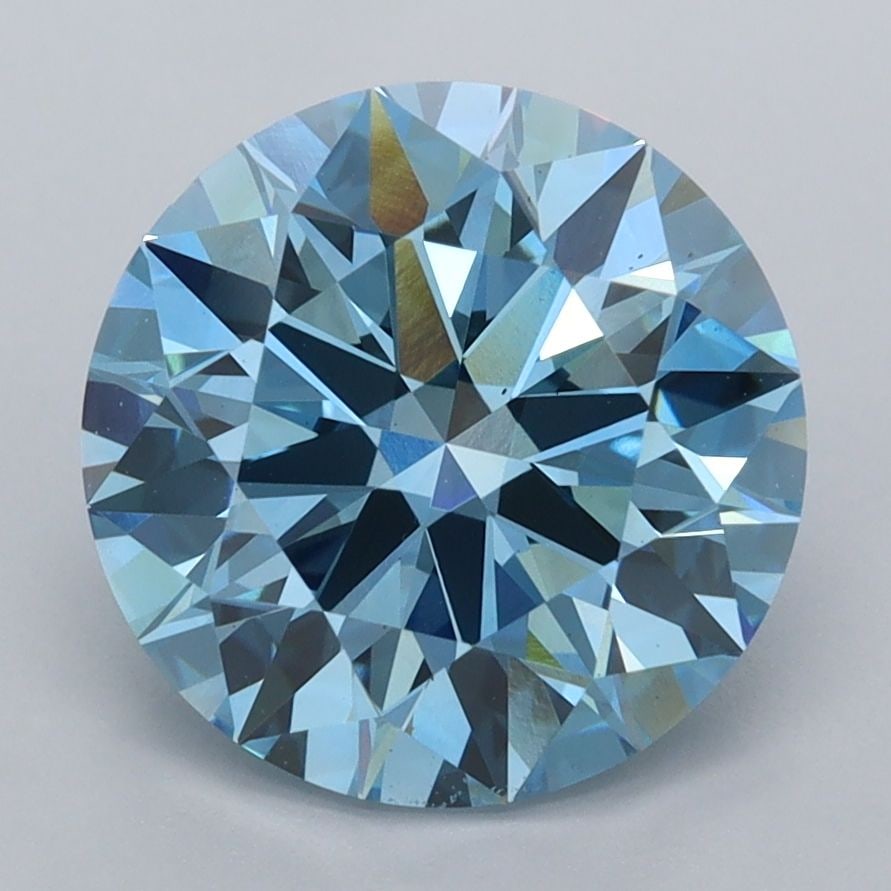 Ideal Loose Diamond - ROUND 3.5ct Fancy Vivid Blue VS2: Ideal Loose Diamond - ROUND 3.5ct Fancy Vivid Blue VS2 Source: This is a real non-mined Diamond that has been grown in a lab Shape: ROUND Carats: 3.5 Color: Fancy Vivid Blue Certification: IGI Video: