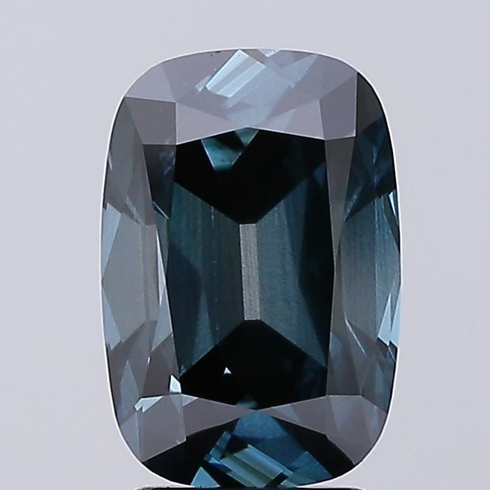 Loose Diamond - CUSHION BRILLIANT 3.0ct Fancy Intense Greenish Blue SI2: Loose Diamond - CUSHION BRILLIANT 3.0ct Fancy Intense Greenish Blue SI2 Source: This is a real non-mined Diamond that has been grown in a lab Shape: CUSHION BRILLIANT Carats: 3.0 Color: Fancy Intense 