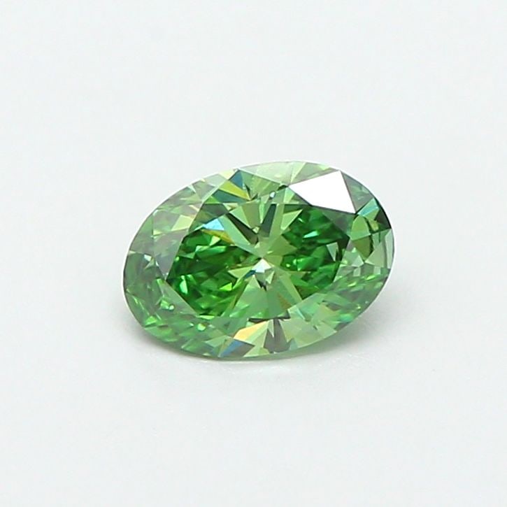 Loose Diamond - OVAL 0.56ct Fancy Vivid Green VVS2: Loose Diamond - OVAL 0.56ct Fancy Vivid Green VVS2 Source: This is a real non-mined Diamond that has been grown in a lab Shape: OVAL Carats: 0.56 Color: Fancy Vivid Green Certification: IGI Video: