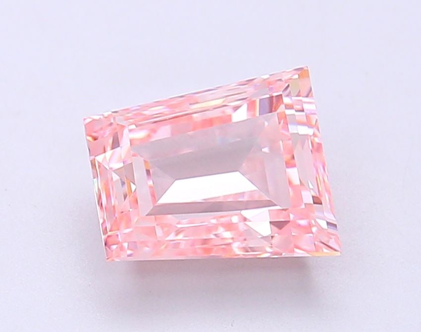 Loose Diamond - TAPERED BAGUETTE 2.3ct Fancy Intense Pink VVS2: Loose Diamond - TAPERED BAGUETTE 2.3ct Fancy Intense Pink VVS2 Source: This is a real non-mined Diamond that has been grown in a lab Shape: TAPERED BAGUETTE Carats: 2.3 Color: Fancy Intense Pink Certi