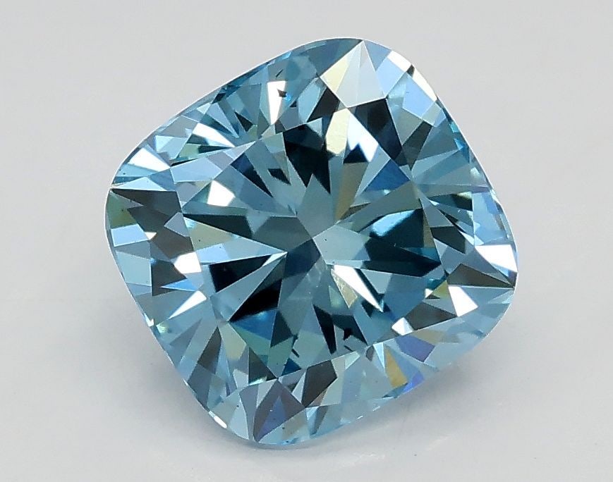 Loose Diamond - CUSHION BRILLIANT 1.7ct Fancy Intense Blue SI1: Loose Diamond - CUSHION BRILLIANT 1.7ct Fancy Intense Blue SI1 Source: This is a real non-mined Diamond that has been grown in a lab Shape: CUSHION BRILLIANT Carats: 1.7 Color: Fancy Intense Blue Cert