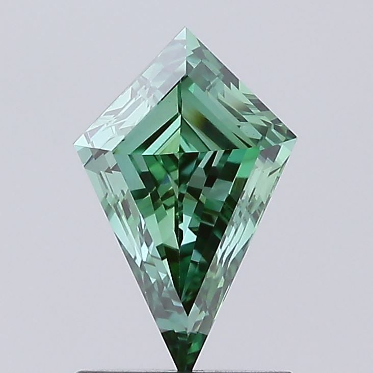 Loose Diamond - KITE 0.98ct Fancy Vivid Green VS1: Loose Diamond - KITE 0.98ct Fancy Vivid Green VS1 Source: This is a real non-mined Diamond that has been grown in a lab Shape: KITE Carats: 0.98 Color: Fancy Vivid Green Certification: IGI Video: