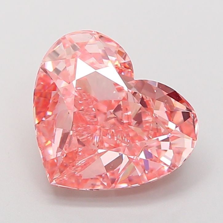 Loose Diamond - HEART 5.04ct Fancy Vivid Pink VS1: Loose Diamond - HEART 5.04ct Fancy Vivid Pink VS1 Source: This is a real non-mined Diamond that has been grown in a lab Shape: HEART Carats: 5.04 Color: Fancy Vivid Pink Certification: IGI Video: